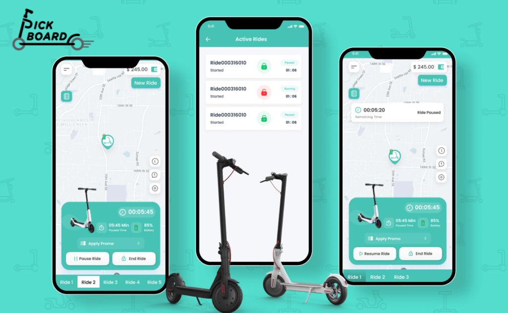 Scooter Rental App for Pickboard